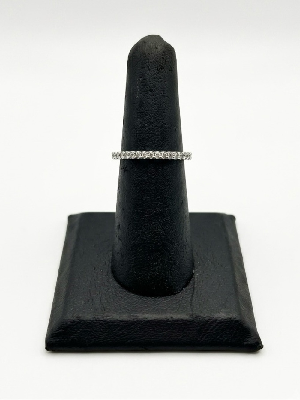 Platinum Plated CZ Eternity Stackable Ring Size 8